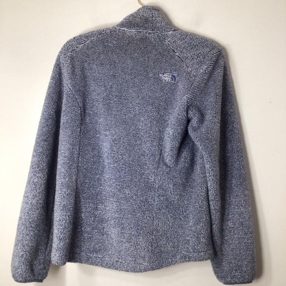 The North Face full zip jacket women medium blue fuzzy jersey - Picture 6 of 9
